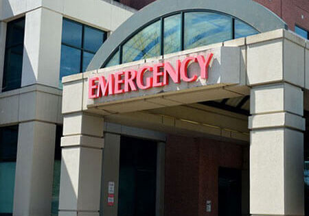 front door of a hospital